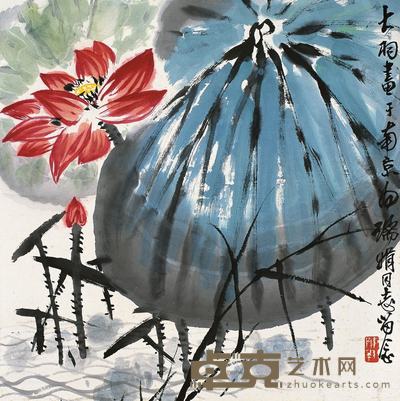 陈大羽 莲花 镜心 59×59cm