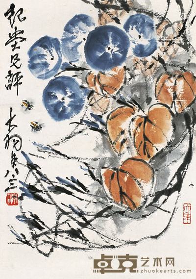 陈大羽 牵牛花 镜心 68×48cm