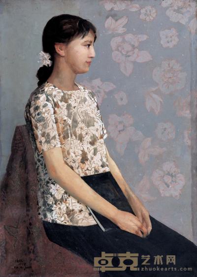 夏培耀 1978年作 少女肖像 98×70cm