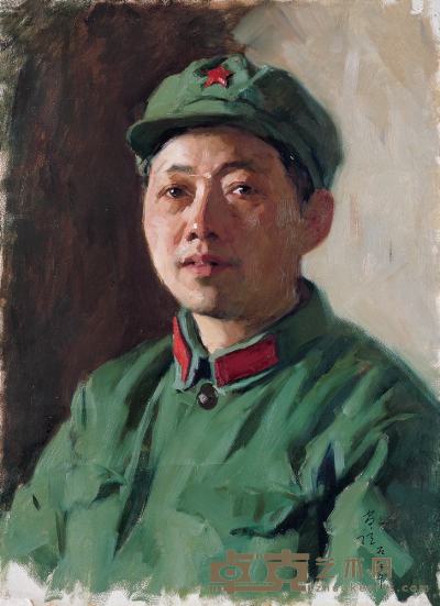 靳尚谊 1967年作 军人肖像 53×38cm