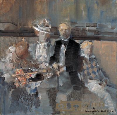 俞晓夫 2003年作 家人 50×50cm
