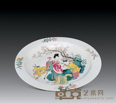 清 粉彩麻姑献寿盘 直径46.5cm