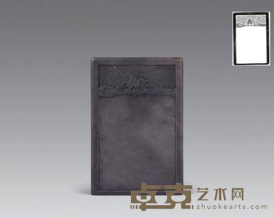 清 端州海水麒麟砚配原盒 18.5×12.5×1.8cm