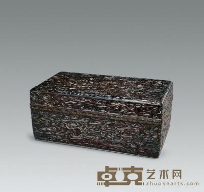 清 龙纹紫檀木盒 27×14.5×11cm