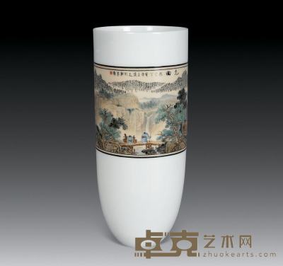 王芝文微书元曲瓷瓶 高23cm