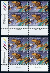 ★ 新西兰2000年奥林匹克1元2角新票左下角四方连带厂铭