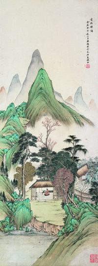 钱杜 癸卯（1843）年作 香林禅诵 立轴