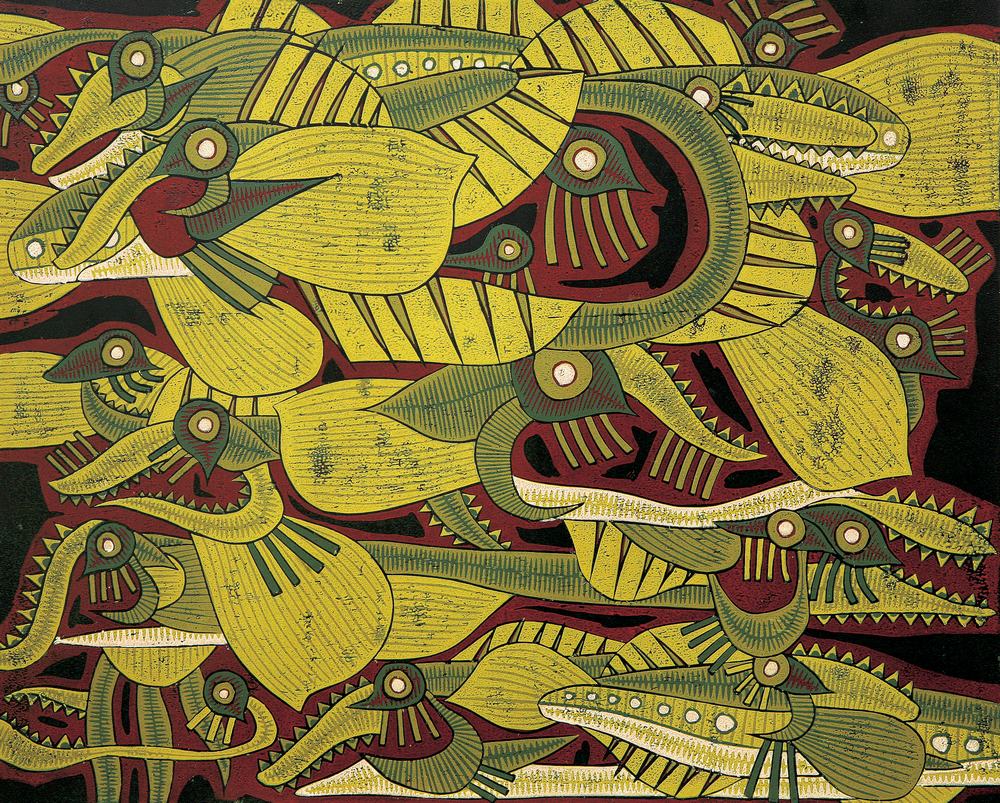 郑旭 为了绘画的鱼形36×45cm