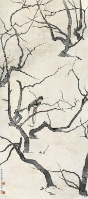 吕凤子 丁卯（1927年）作 赏梅图 立轴