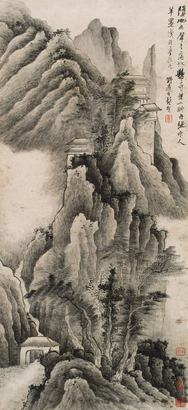 龚贤 悬寺壁上 立轴