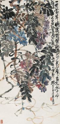 赵云壑 紫藤 立轴