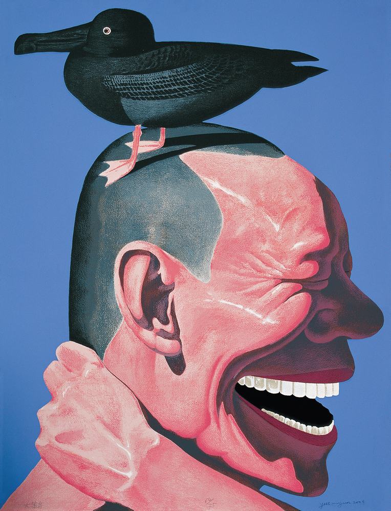 岳敏君 2004年作 大笨鸟74×57cm