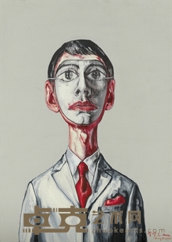 曾凡志 2000年作 Mask Series 70×50cm