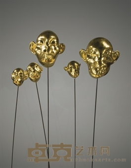 方力钧 Golden Heads Series 
