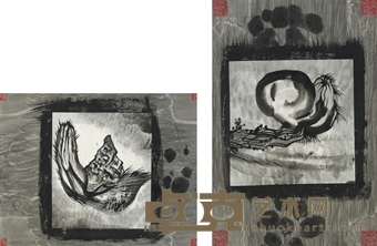 蔡国强 Body Landscape No. 1 & No. 2 70×47cm