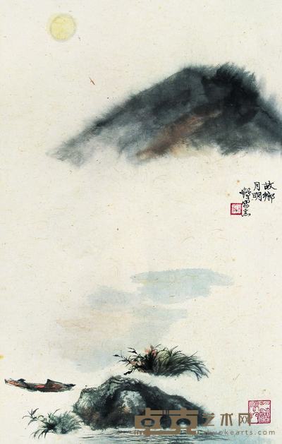 程十发 故乡月明 镜心 48×30.5cm