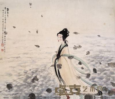 傅抱石 1942年作 湘夫人 立轴 56×66cm