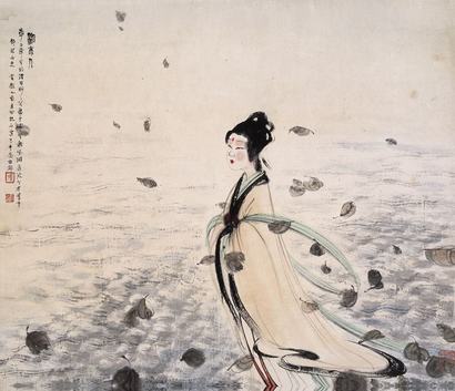 傅抱石 1942年作 湘夫人 立轴