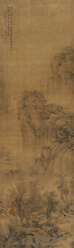 蔡嘉 秋山苍翠 立轴 173×53cm