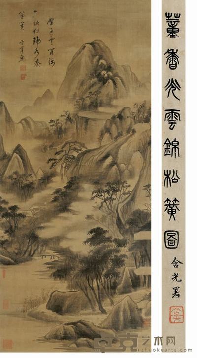 董其昌 云锦松簧图 立轴 113×49cm