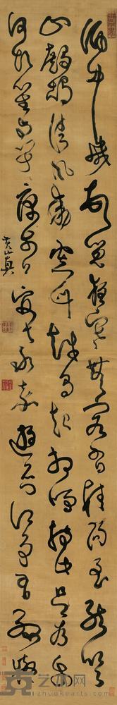 法若真 草书 镜心 227×39cm