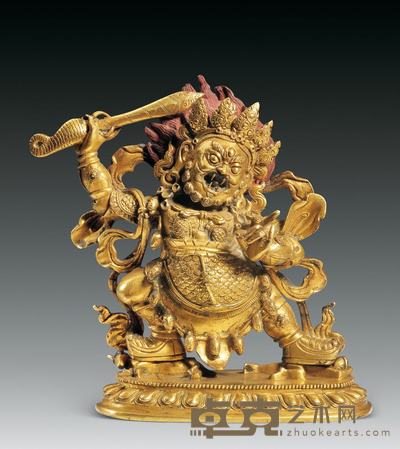 清 大红司命主 17×17cm