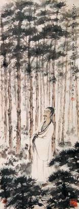 松林高士图