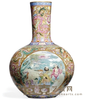 一大中国人FAMILLE罗斯瓶花瓶 61cm