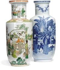 二个中国卷封的花瓶