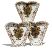 THREE CHINESE ARMORIAL SWEETMEAT DISHES
