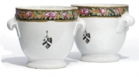 A PAIR OF CHINESE ARMORIAL WINE COOLERS