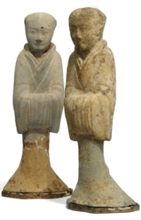 TWO CHINESE POTTERY FIGURES
