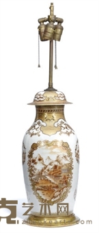 A CHINESE EXPORT GILT AND SEPIA DECORATED JAR AND COVER 45.7cm