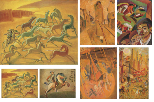 朱沅芷 1906-1963年作 Horses at Sunset