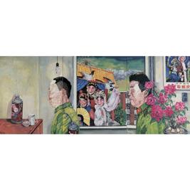 刘炜 1965年作 The Revolutionary Family Series （Triptych and painted wood frame）