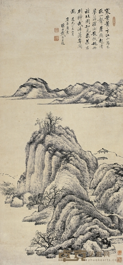 戴 熙（1801～1860） 秋江蘆鴈圖 90×42cm
