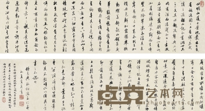 姜宸英（1628～1699） 行書桃源圖記 18.7×151.5cm
