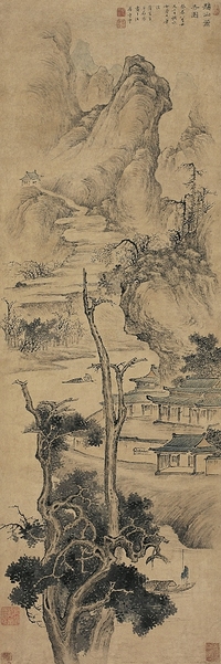 上 睿（1634～？） 龝山蕭寺圖