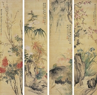 沈 焯（？〜1901後） 四季花卉