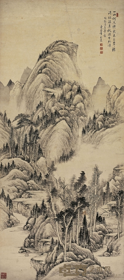 董邦達（1699～1769） 臨溪草閣圖 117×53cm