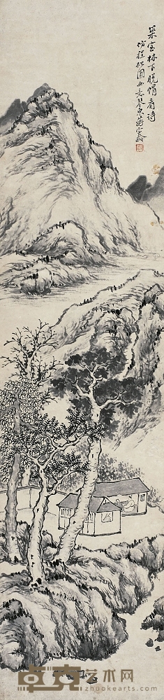 蔣寶齡（1781～1840） 林下看詩圖 119×28.8cm