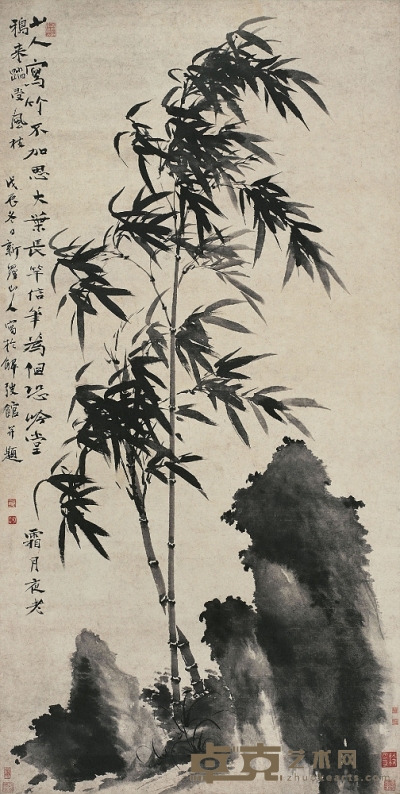 華 喦（1682～1756） 竹石圖 134×68.5cm