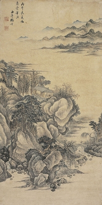 楊 晉（1644～1728） 春山聽琴圖