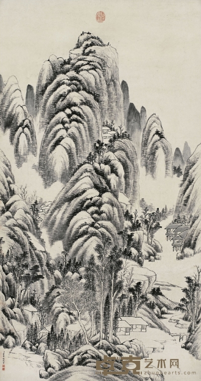 董邦達（1699～1769） 林泉幽居圖 134×72cm