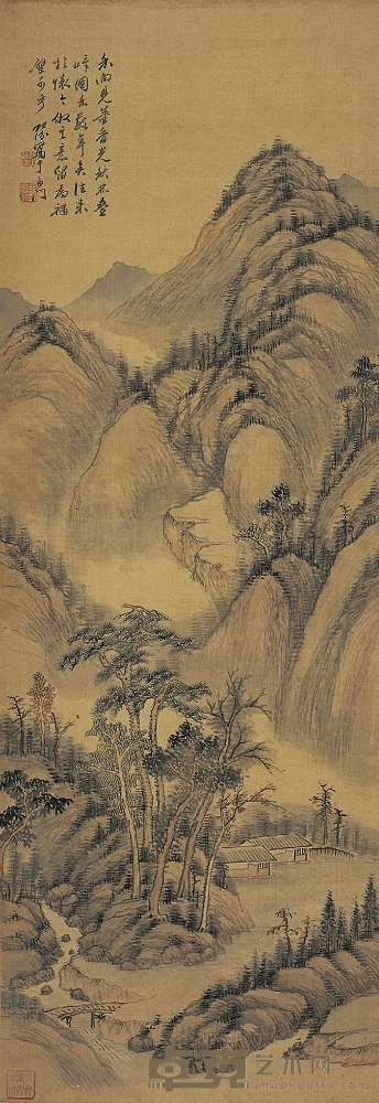 湯貽汾（1778～1853） 仿董其昌筆意圖 92.5×32.5cm