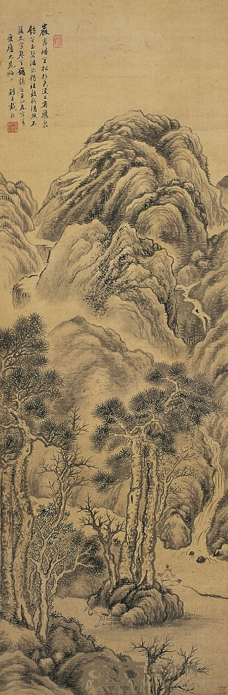 戴 熙（1801～1860） 琴言鶴聽圖 124.5×42cm