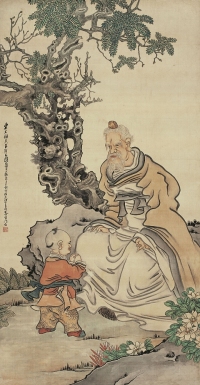 任 熊（1820～1857）東方朔見黃眉翁圖