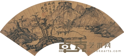 沈 周（1427～1509） 臨倪瓚山水 16.5×49cm