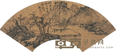 沈 周(1427~1509) 臨倪瓚山水 16.5×49cm