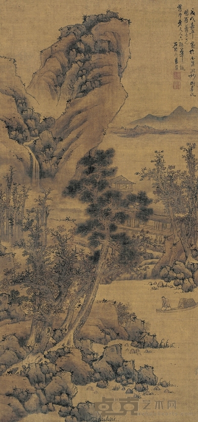 藍 瑛（1585～1664後） 松岳同春圖 173×82.5cm